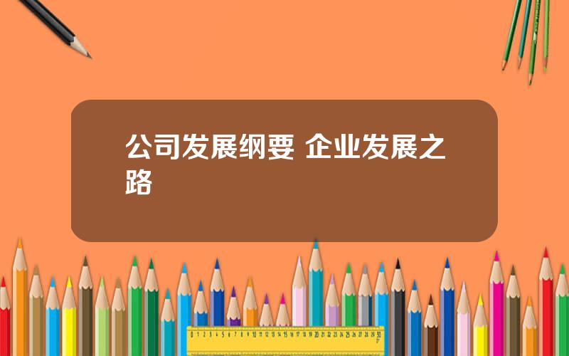 公司发展纲要 企业发展之路